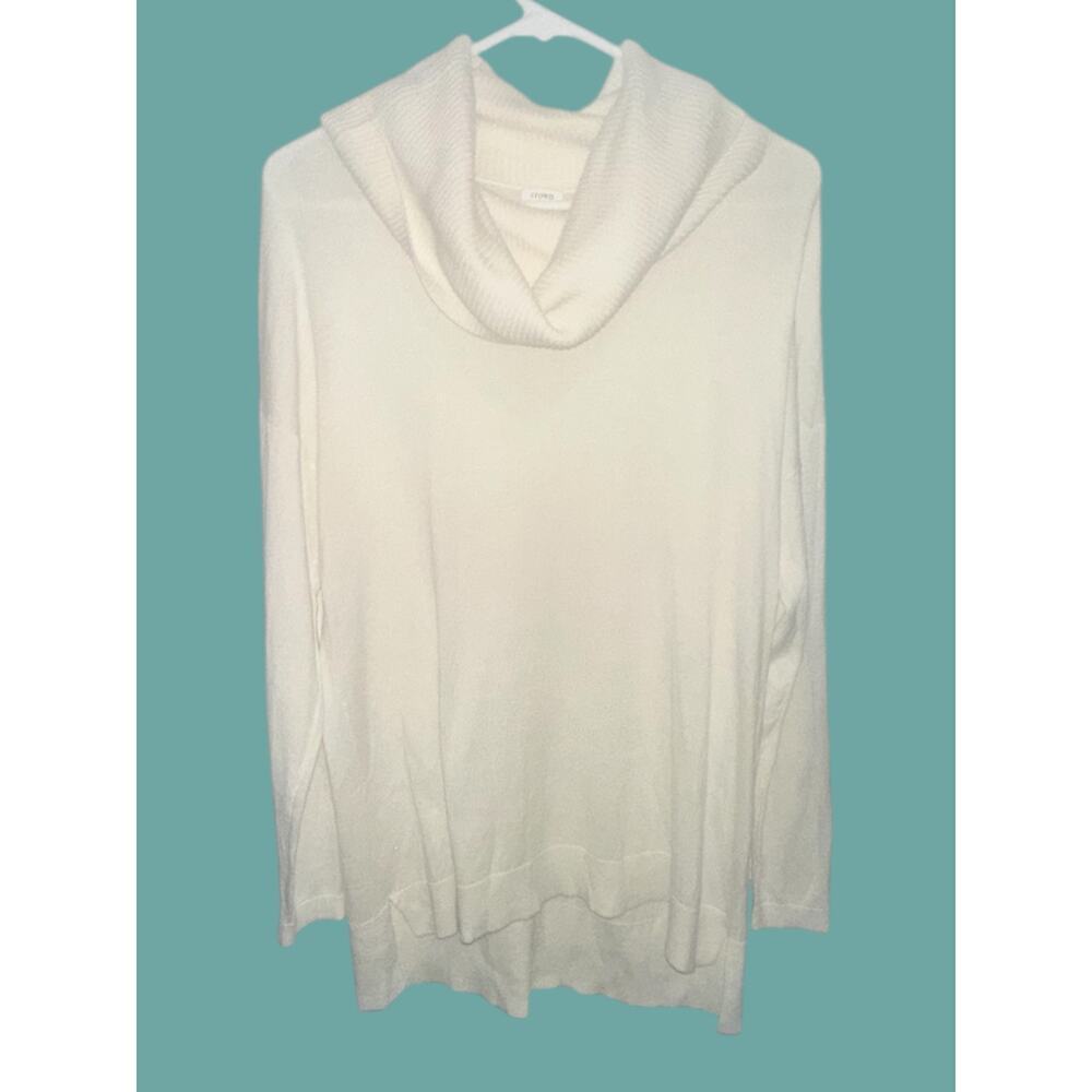 Crown & Ivy Ivory Cowl Neck Knit cozy Sweater | Women’s Medium